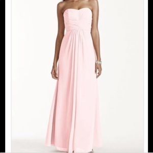 David’s Bridal F15555 strapless gown in petal pink size 4.